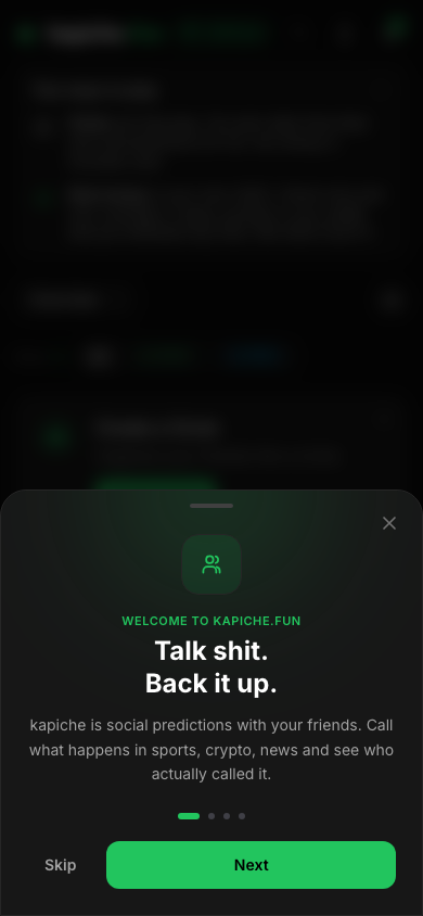The first kapiche onboarding panel: Talk shit. Back it up.